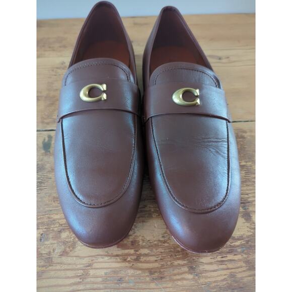 Coach Sculpt C Leather Loafers Mens 9.5D Brown EUC - Picture 4 of 10